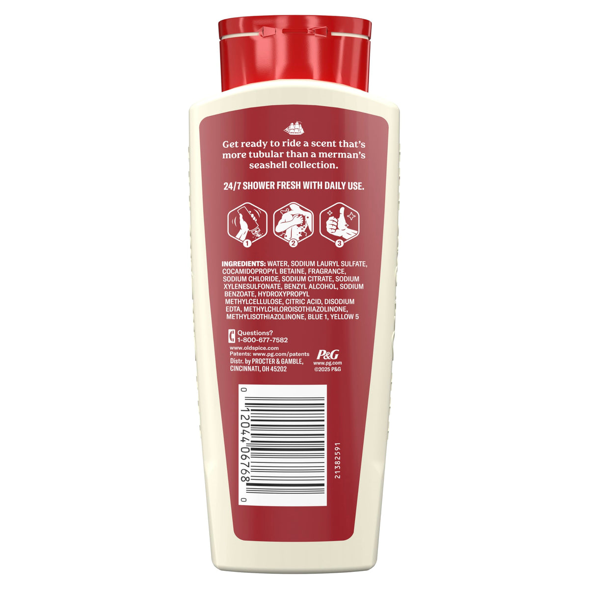 Old Spice Body Wash for Men, Summerdudes, 24/7 Shower Fresh with Daily Use, Long Lasting Scent, Cleanse & Refresh Skin, VIP Festival Experience, Broseidon with Ocean Surf Scent, 24 oz