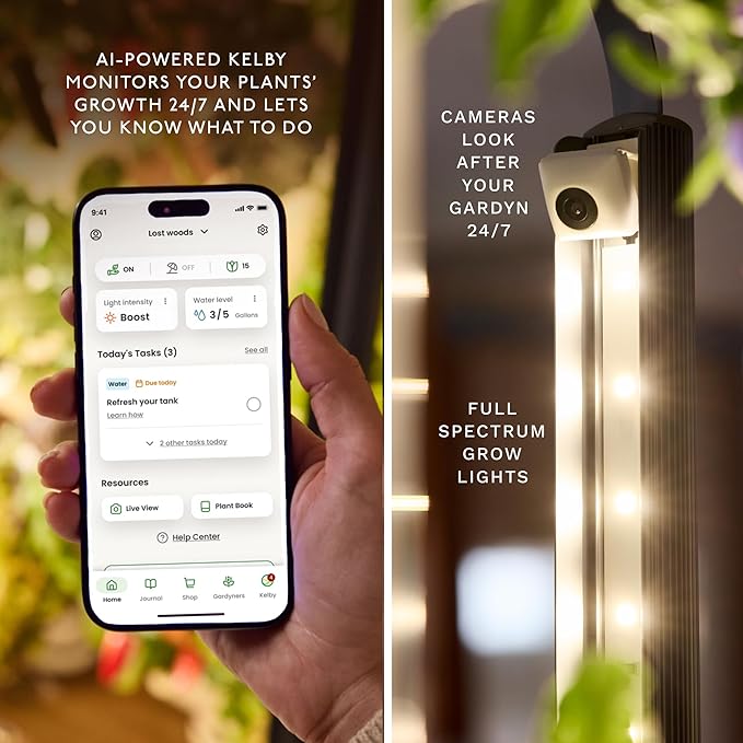 Gardyn Studio Hydroponics Growing System Kit & Vertical Indoor Garden Planter | Smart Herb Garden | Includes 16 Non-GMO Indoor Plants, Herbs, Vegetables & LED Grow Light for Your Home Gardening System