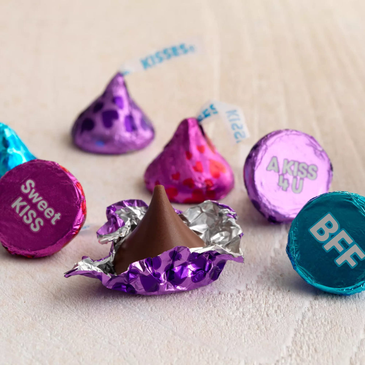 Candykrave Hershey'es Conversation Kisses Valentine Days Bulk Candy - 1lb (100 pcs) - Bulk Pack of Milk Chocolate Covered Individually wrapped Candy