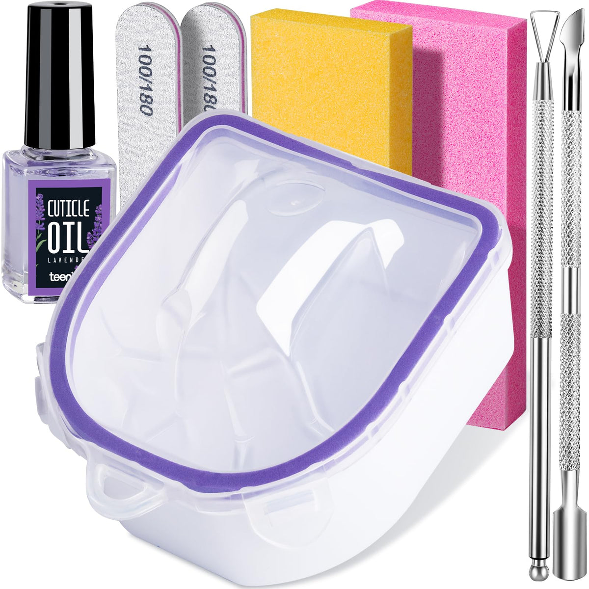 Teenitor Soak Off Bowl Nail Soaking Bowl Acetone Proof, Soak Off Gel Polish Remover Bowl, Dip Powder Remover Tools Cuticle Pushe