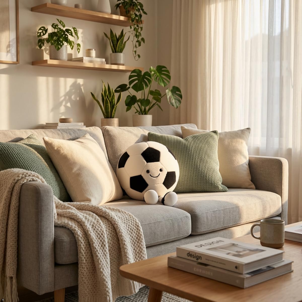 YUDONG 12" Soft Plush Football Pillow, Cute Stuffed Toy