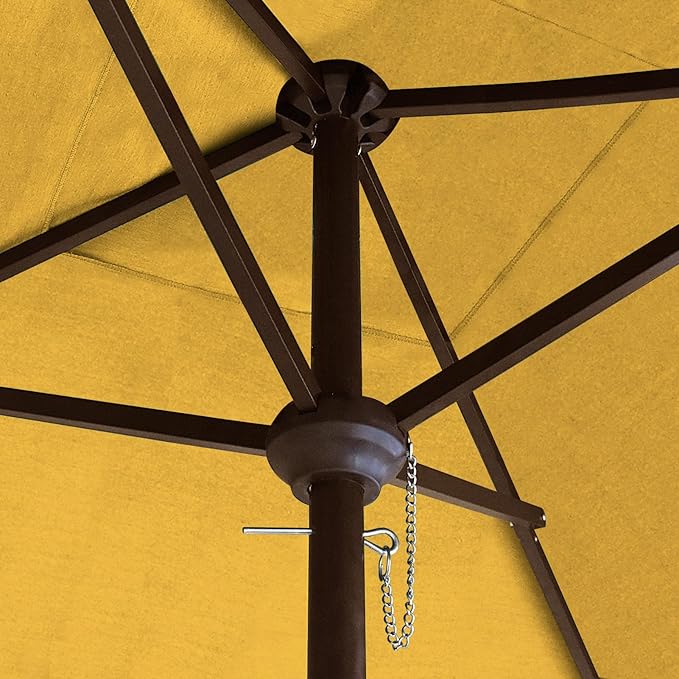 EliteShade USA 10-Year-Non-Fading 6x6Ft Square Market Umbrella Patio Outdoor Table Umbrella with Ventilation, Sunflower Yellow