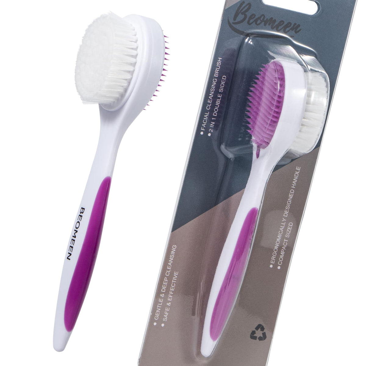 Beomeen Silicone Exfoliating Face Scrubber, 2 Pack Facial Cleansing Brush Handheld Face Exfoliator Scrubber Double Side Face Bru