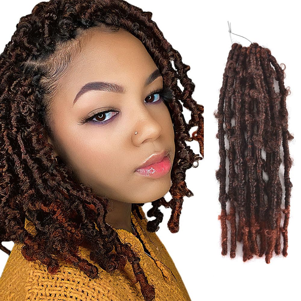 Niseyo Butterfly Locs Crochet Hair 12 Inch 1 Pack Pre-Looped Distressed Locs Crochet Braids (T350)