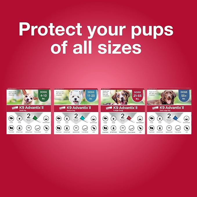K9 Advantix II Medium Dog Vet-Recommended Flea, Tick & Mosquito Treatment & Prevention | Dogs 11-20 lbs. | 1-Mo Supply