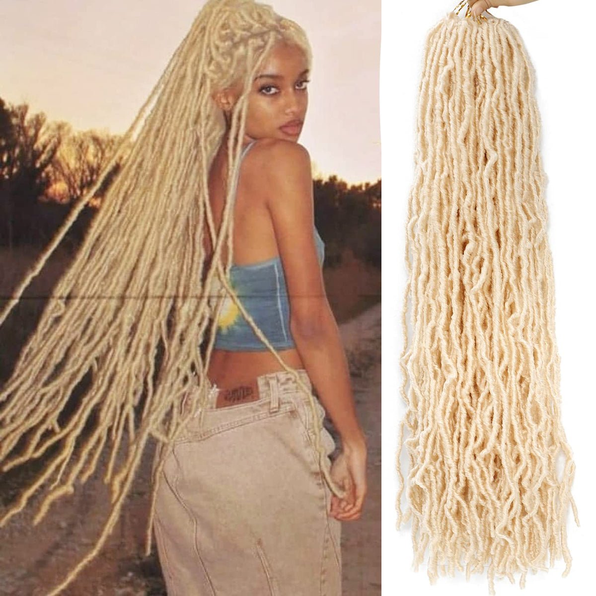 Faux Locs Crochet Hair 30 Inch 7 Packs Soft Locs Long Crochet Locs Goddess Locs Natural Synthetic Pre Looped Crochet Braids For