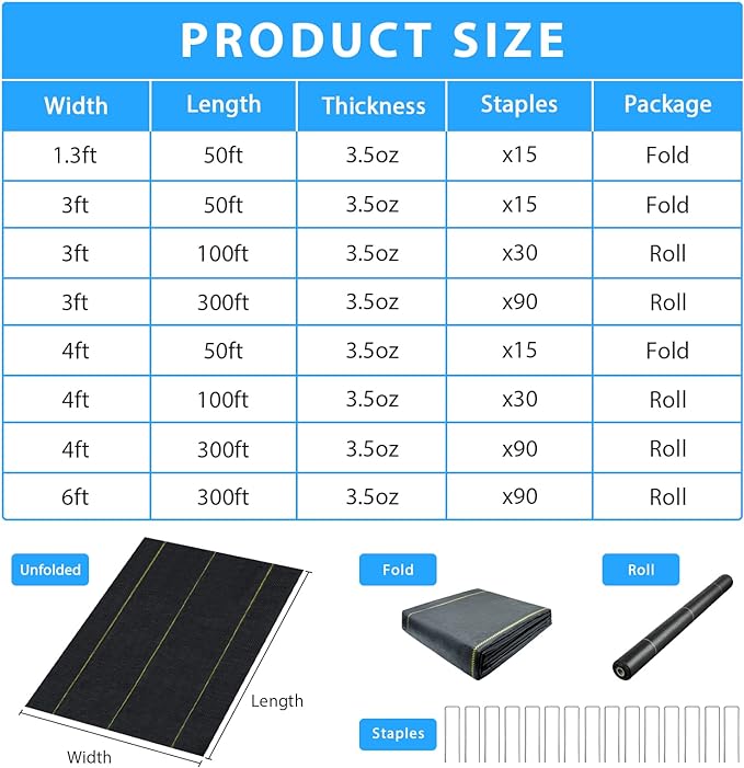 4ft x300ft Black Weed Barrier Landscape Premium Fabric-Heavy Duty Woven Ground Cloth with Superior Permeability Weed Control Convenient Design