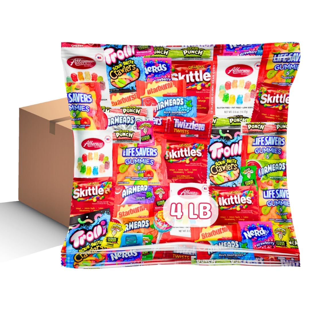 Bulk Assorted Candy Variety Pack - Individually Wrapped Party Candy Assortment (4 LB)