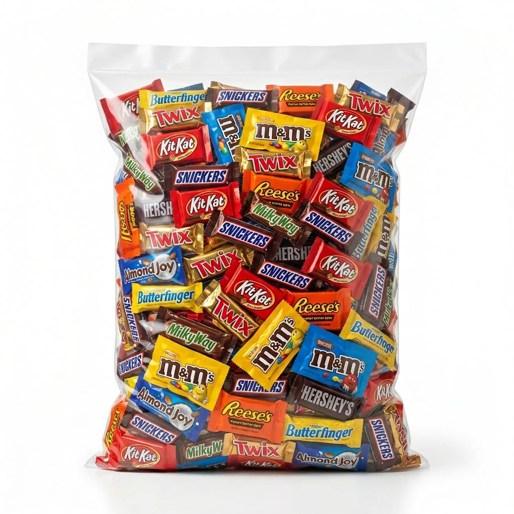 Bulk Chocolate Mix - Individually Wrapped Fun Size Chocolate Bars, Peanut Butter Treats & Classic Favorites - Great for Offices, Parties & Everyday