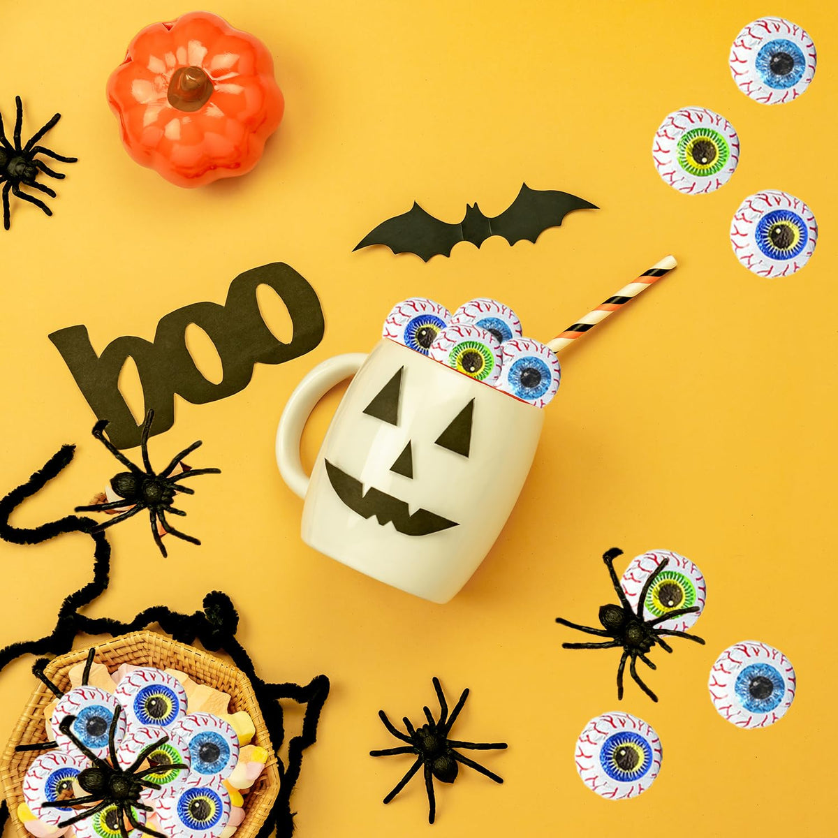 10 Pounds Halloween Double Crisp Chocolatey Eyeballs - Individually Wrapped Googly Eye Balls in Multicolor Foils for Trick-or-Treating, Party Favor