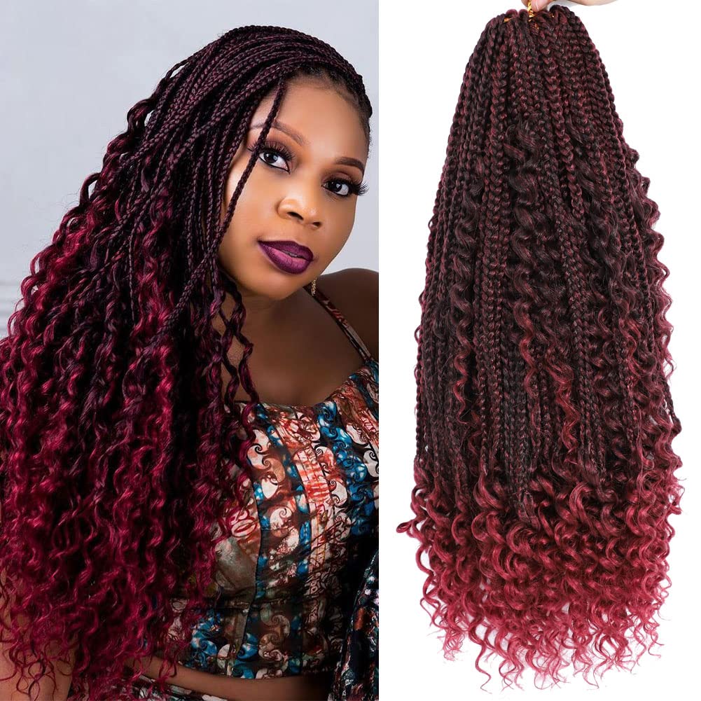 Goddess Curly Ends 144 Strands 22 Inch Bohomian Crochet Braids Box Braids Goddess Box Braids Crochet Hair Synthetic Crochet Brai