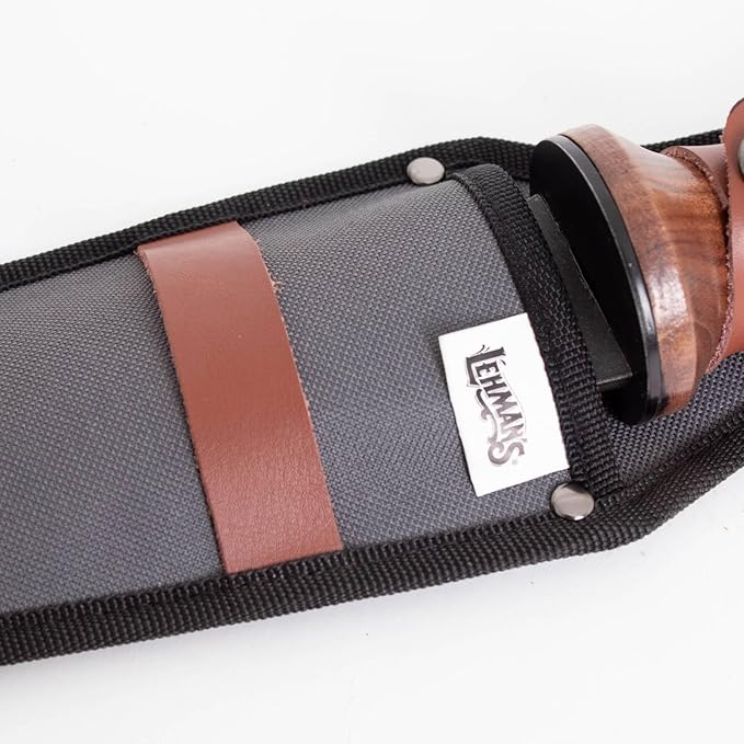 Lehman's Hori Hori Garden Knife, Durable Double Edge, Hardened Steel with Wooden Handle, Hand Weeding and Digging Tool with Sheath