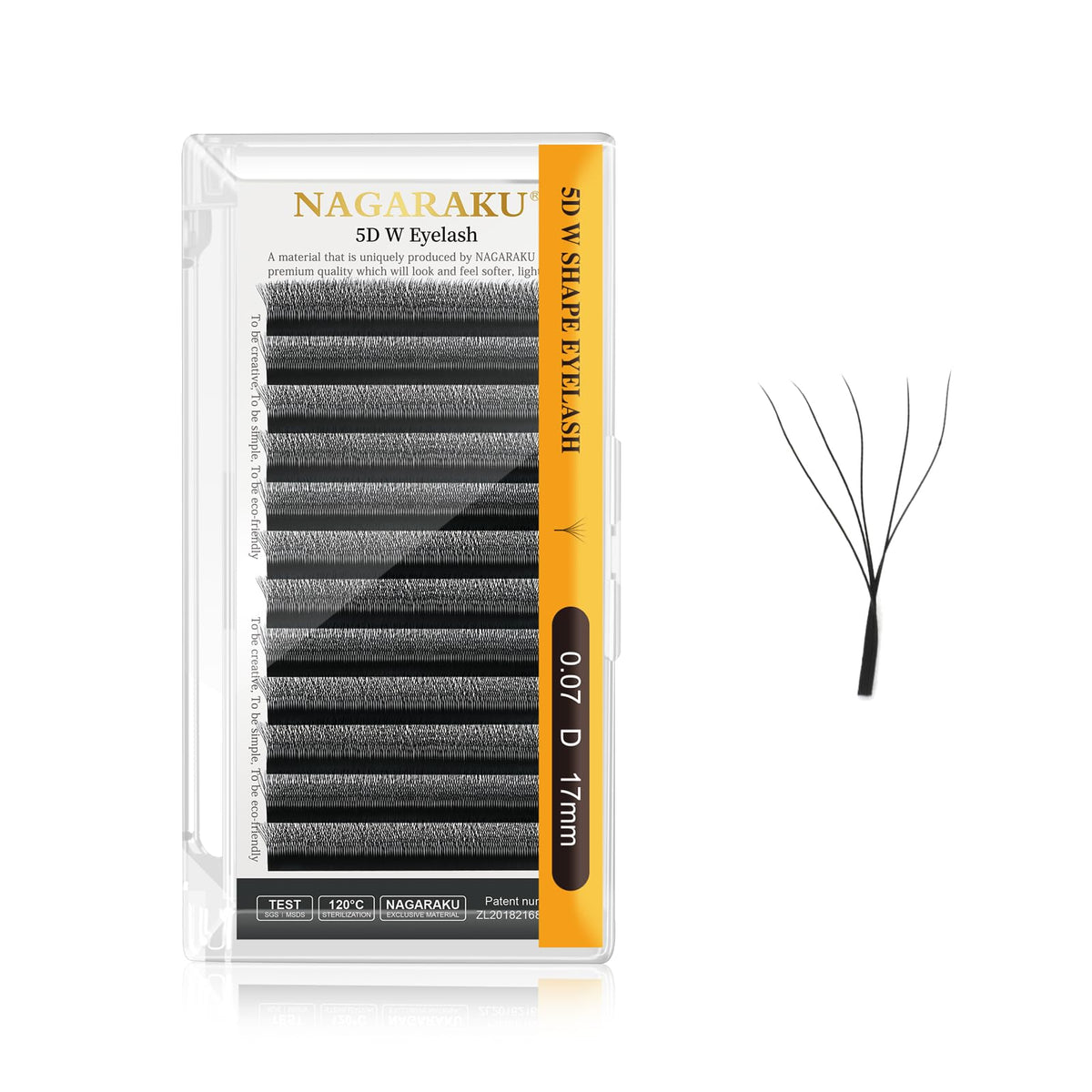 Nagaraku W Eyelash Extension 5D Volume Premade 0.07Mm D Curl 17Mm Faux Mink Matte Black Cluster Easy Fanning Yy Eye Lashes
