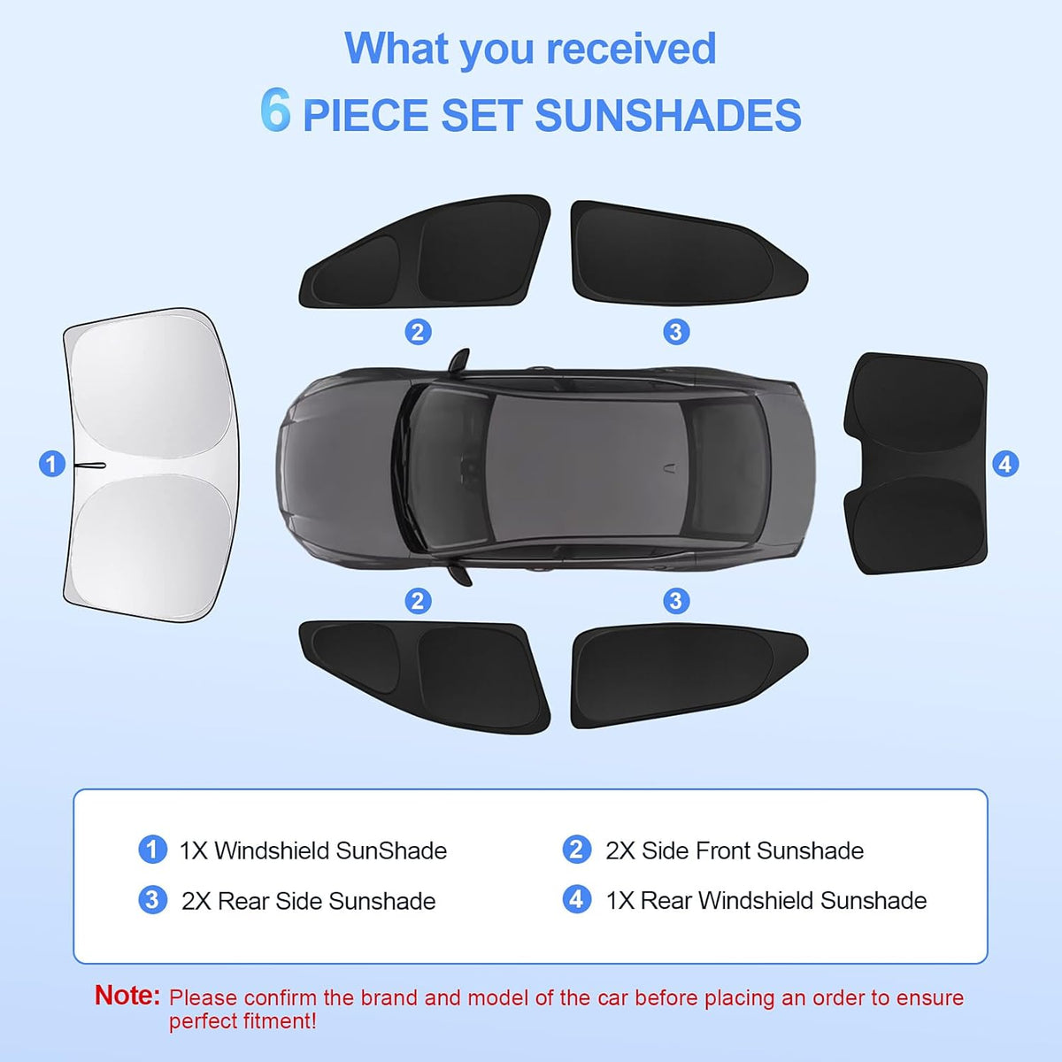 6pcs Car Window Shades for Nissan Altima 2019-2025 Accessories,Windshield Side Rear Full Sunshade,Sun Visor UV Blocking, Privacy Protection and Blackout for Camping Outdoor