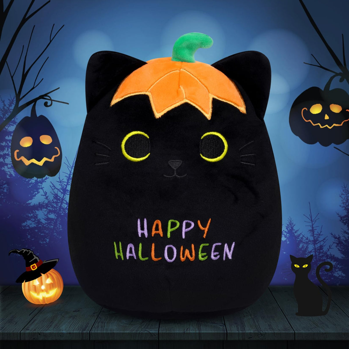 Leokawin Halloween Stuffed Animal - Black Cat Plush