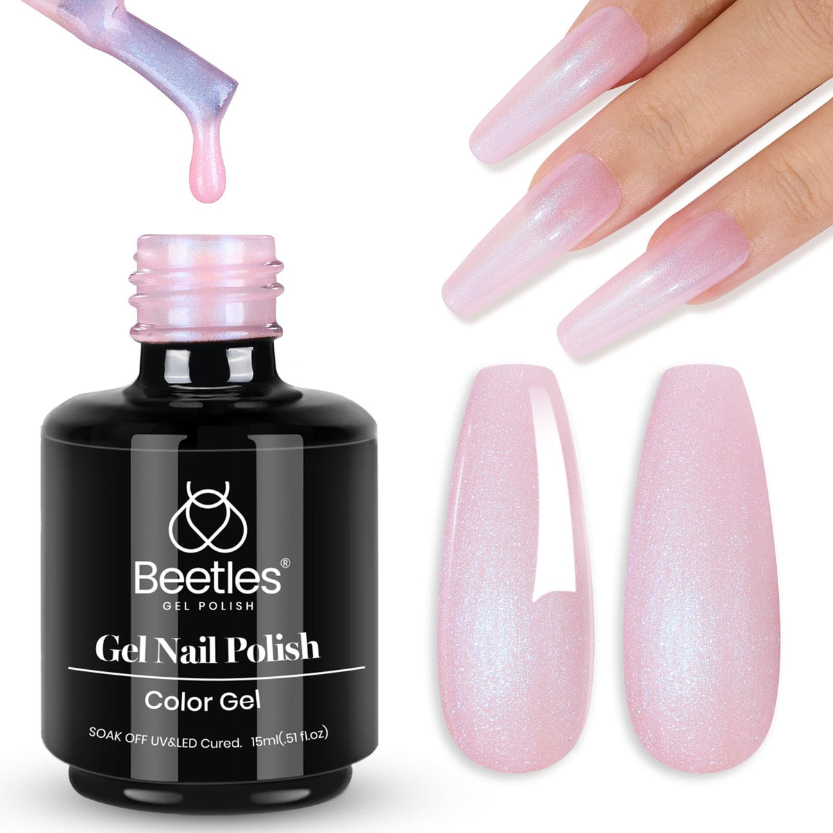 Beetles Gel Polish Color 15Ml Nail Gel Pearl Gel Polish Pearl Nail Polish Glitter Nail Gel Soak Off Uv Led Nail Lamp Gel Polish