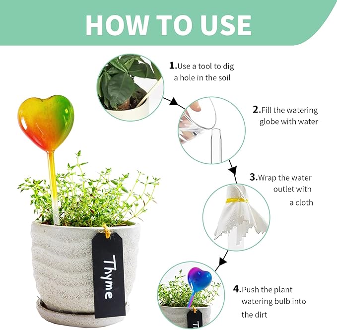 Glass Plant Watering Globes, Flower Watering Globes Self Watering Star Plant Watering Pot, Automatic Multicolored Glass Watering Spray for Everyday Use,3 Pack (A)