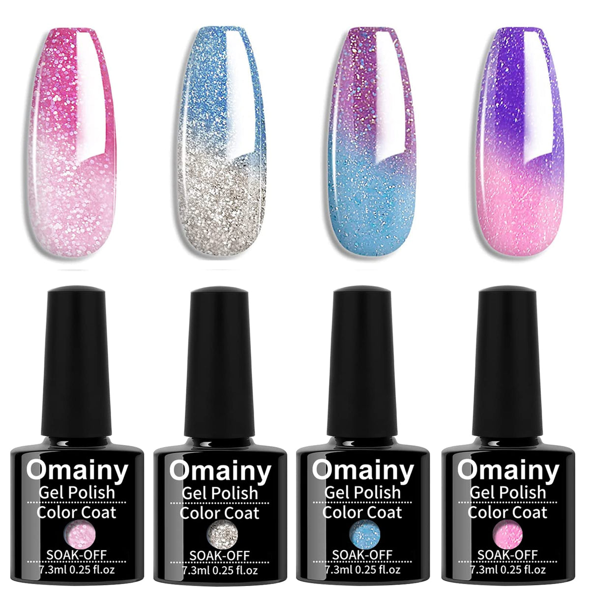Omainy Gel Nail Polish Set,Color Changing Gel Nail Polish Set,Mood Changing Gel Nail Polish Set,Shellc Uv Gel Nail Polish,Temper