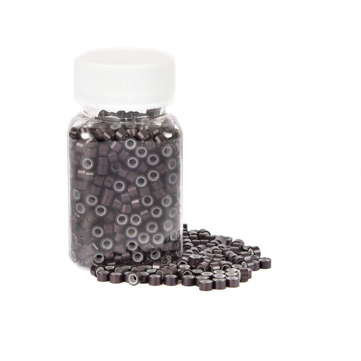 1000Pcs Premium Silicone Micro Link Rings 5Mm Lined Beads For I Tip Hair Extensions (1000Pcs, Dark Brown)