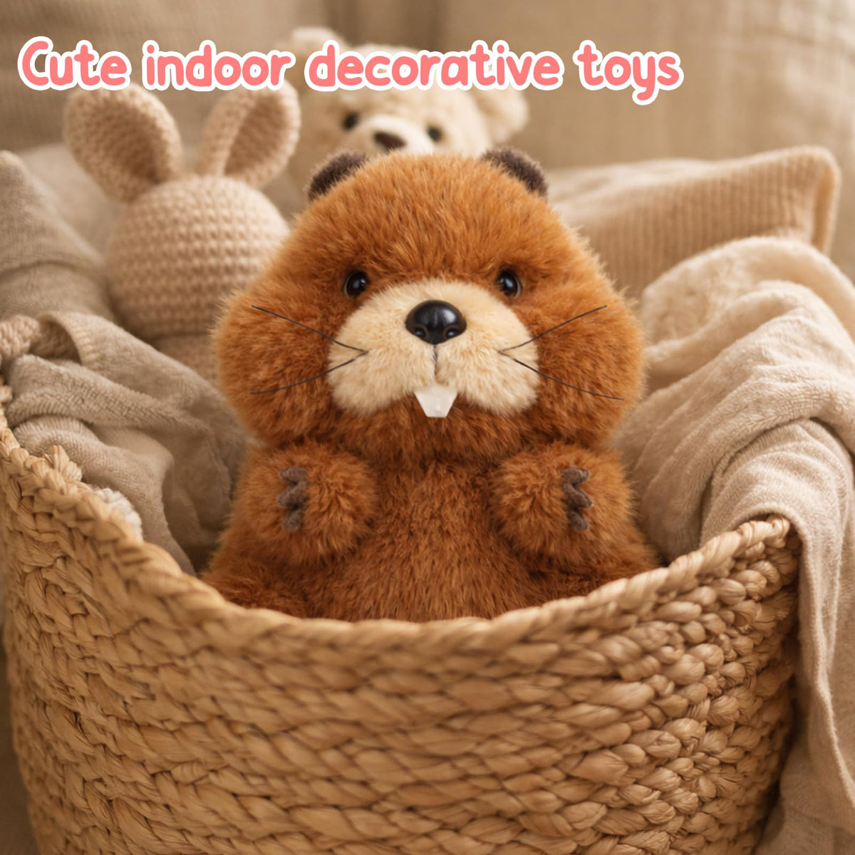 Mushymallow Sitting Groundhog Stuffed Animal Soft Plush Toy