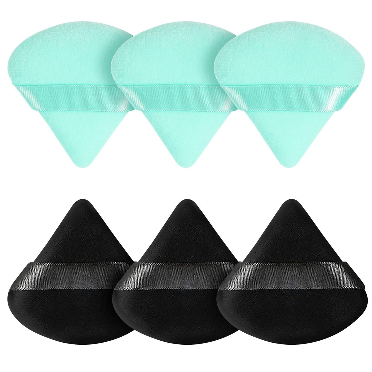 Pimoys 6 Pieces Powder Puff Face Soft Triangle For Loose Powder, Velour Makeup Blender Sponge Set Setting Powder Puff Beauty Mak