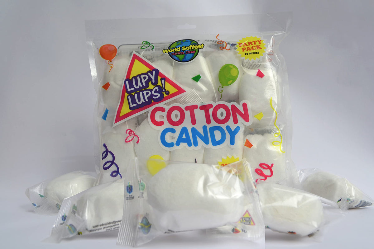 Cotton Candy 30 Pack Watermelon Flavor - 0.5 oz Each - LUPY LUPS! - Individually Wrapped Small bags - Perfect for Stockings, Treats, Party Favors