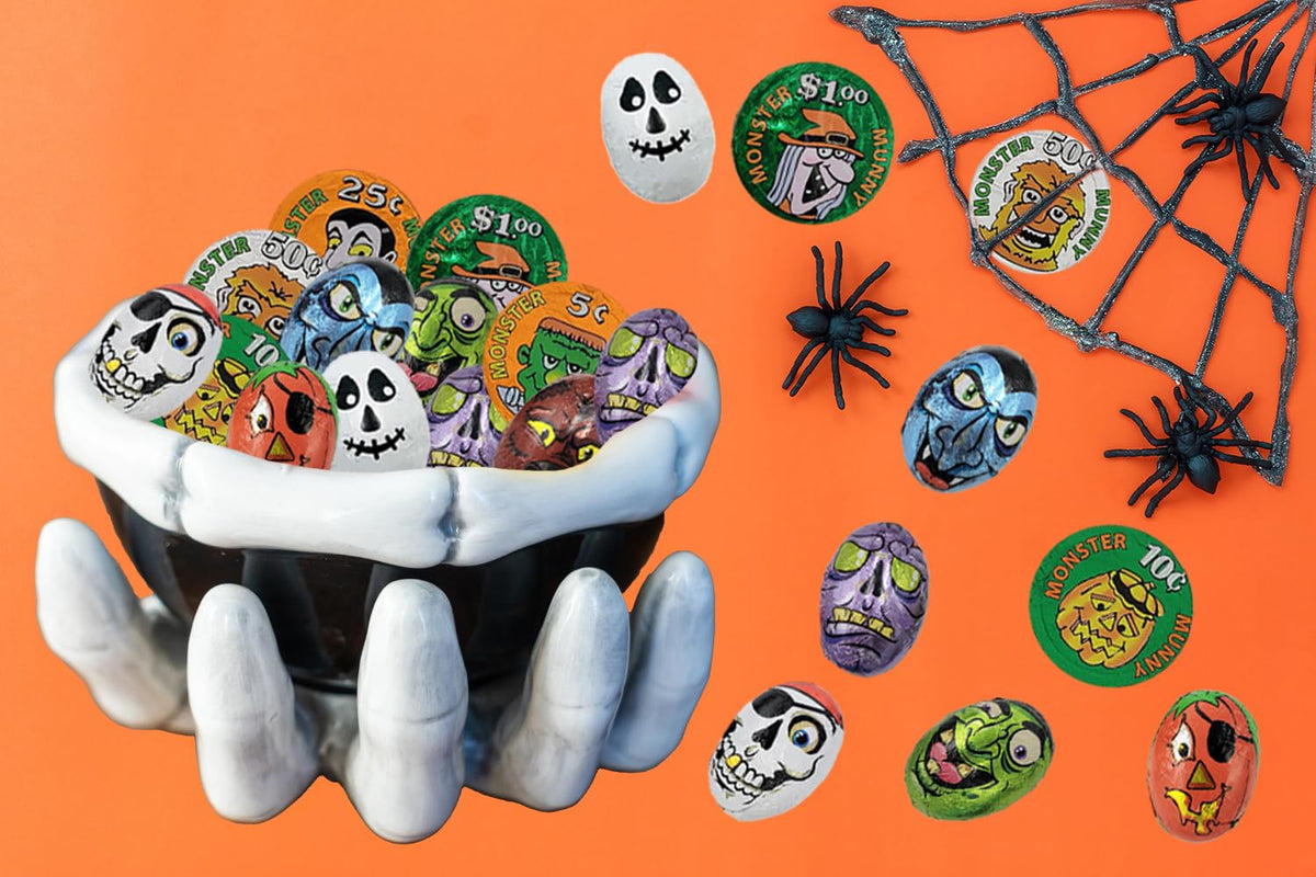 Fruidles Halloween Tricky Treat Master Bag, Trick-Or-Treat Party Bag Fillers, Individually Wrapped in Design Foils, Kosher Certified (2 Pounds)