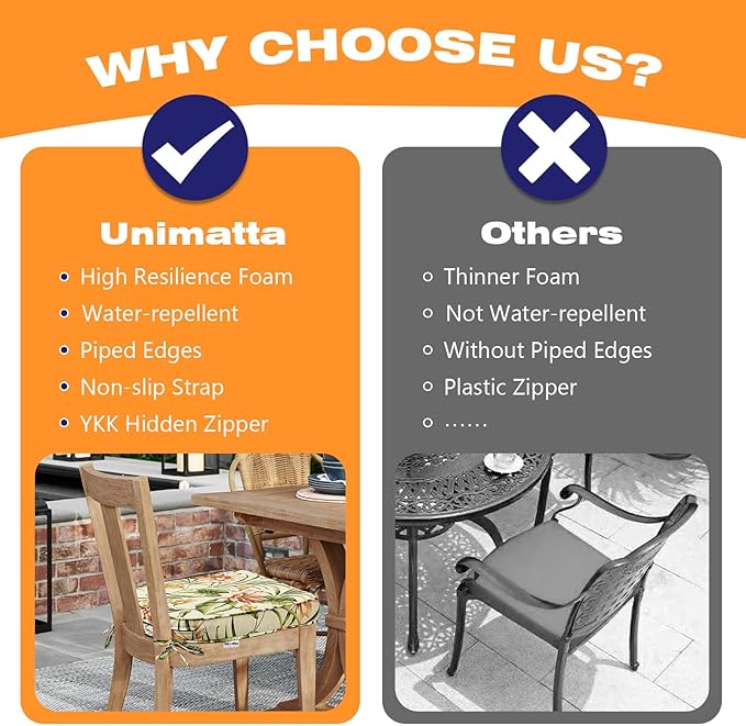 Round Corner Seat Cushions, 17" x 16" x 2", Set of 4, Indoor Outdoor Water Repellent Universal Chair Pads with Ties for Patio Furniture, Garden Deck Dining Chairs, Leaf and Flower