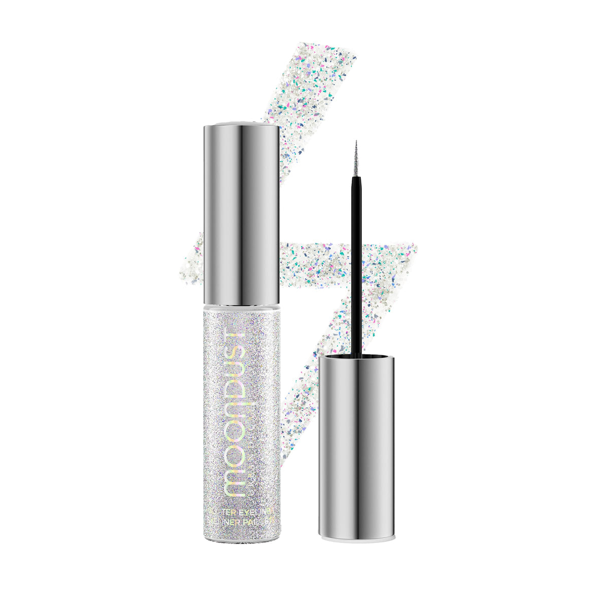 Urban Decay Moondust Liquid Glitter Eyeliner (Pyro - Iridescent Silver Glitter), Sparkly Eye Liner, Glitter Eyeshadow Topper, Un