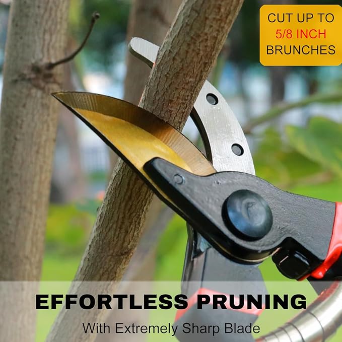 Garden Shears, Sharp Pruners for Gardening with Locking Mechanism, Ideal for Trimming, Harvesting