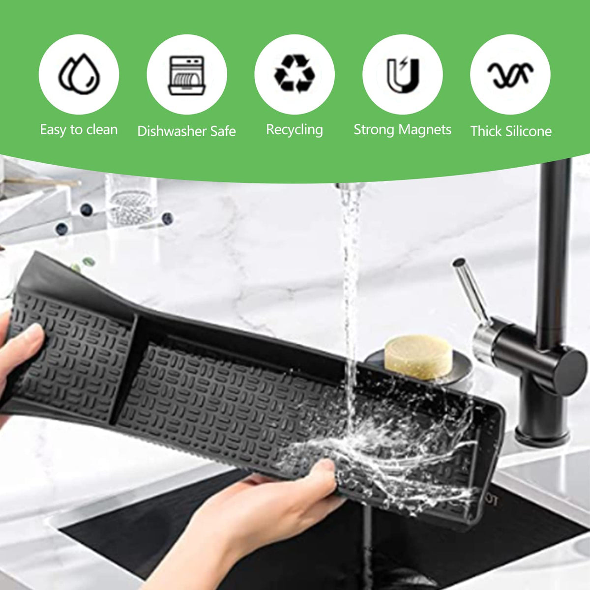 Stove Top Shelf 30 Inch - Silicone Material Magnetic Shelf for Stove -Black