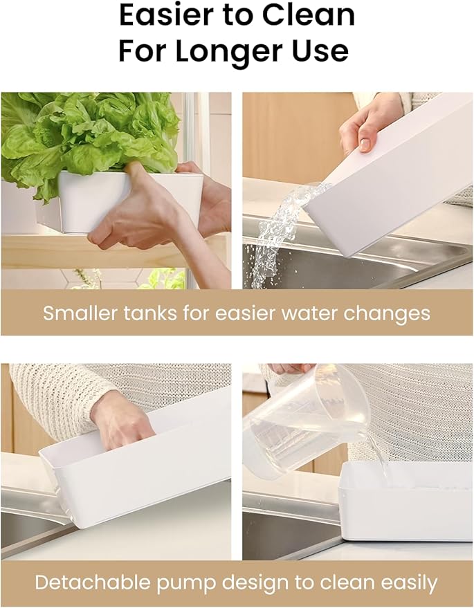 GROWNEER HydroEasy1.0 Hydroponics Growing System Kit, Beginner-Friendly Indoor Garden for Vegetable Fruit Herb, Red Oak Design, Perfect Gift Idea, Full-Spectrum LED Lights for Maximum Growth