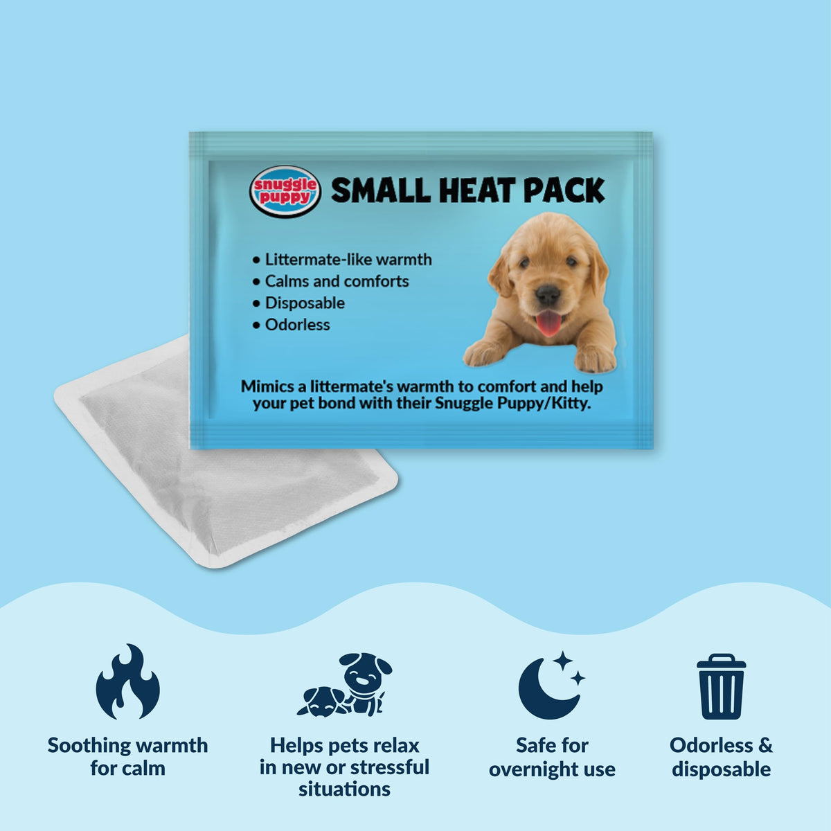 Snuggle Puppy Junior Heartbeat Toy, Calming Comfort, Small Breeds - Biscuit