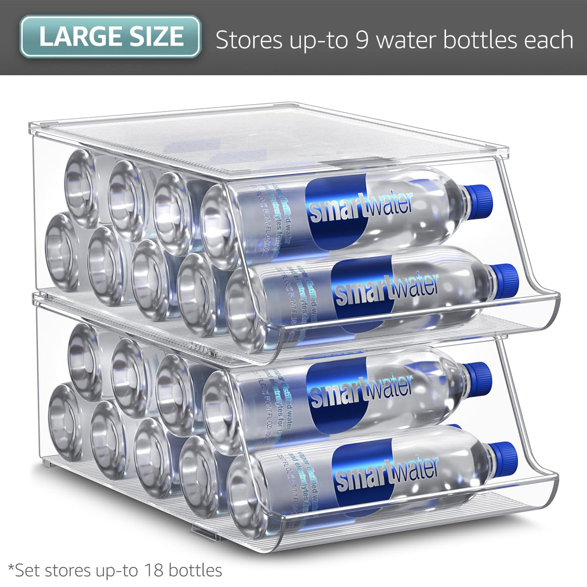 Sorbus Water Bottle Organizer for Refrigerator & Pantry, Stackable (2 Pack)