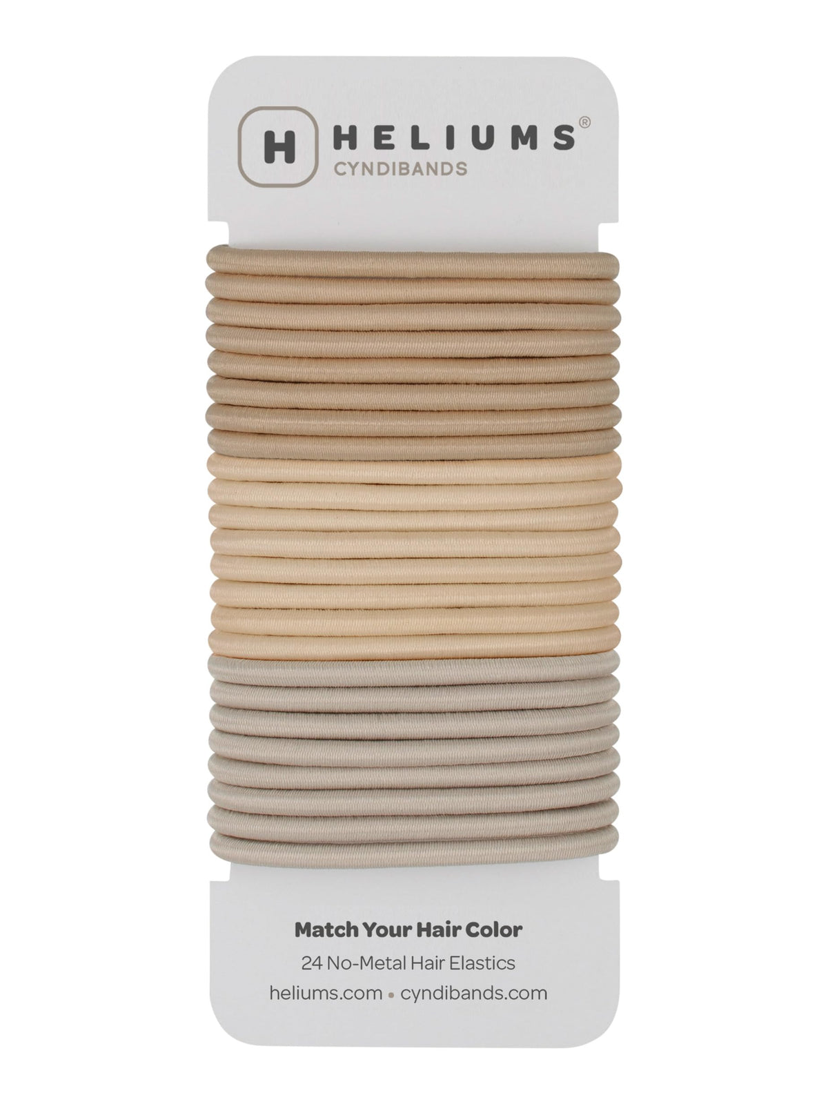 Cyndibands Hair Ties For Blondes - 4Mm Elastic Ponytail Holders - Match Your Hair Color Bands - 24 Count (Sandy, Beige, Ash Blon