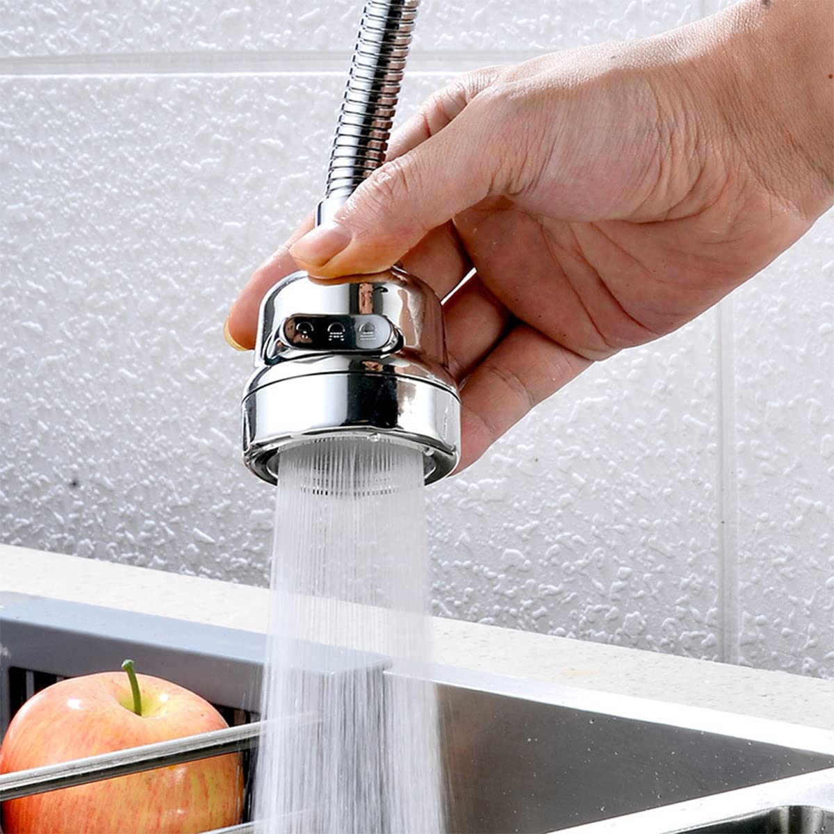 Kitchen Faucet Sprayer Attachment, Movable Faucet Extender for Kitchen Sink, 360° Rotatable Faucet Outlet Nozzle Sink Faucet Head Anti-Splash Faucet Adapter for Kitchen Sink