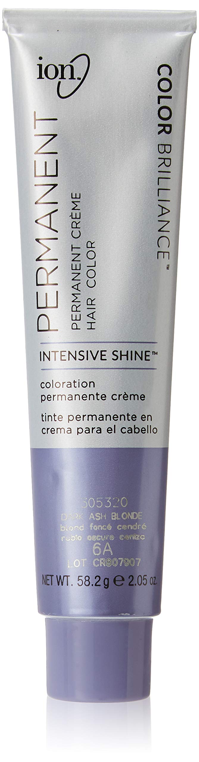 Ion Permanent Creme Hair Color 6A Dark Ash Blonde, Vegan, Cruelty Free, Ppd Free, 100% Gray Coverage, Long-Lasting, Fade-Resista