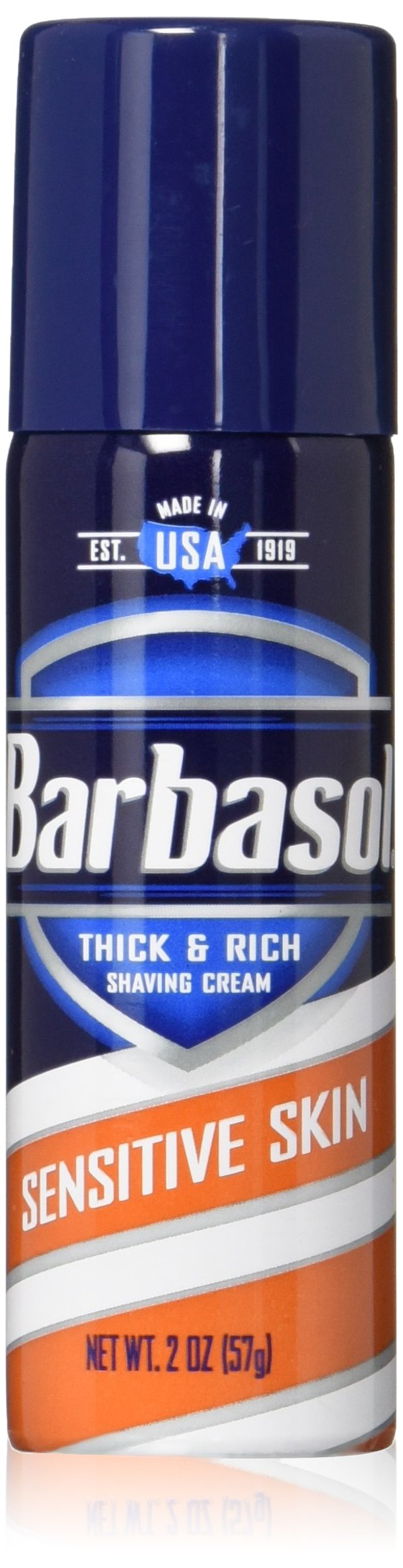 Barbasol Sensitive Skin Thick And Rich Shaving Cream For Men, Travel Size, Tsa Approved, 2 Oz. (Pack Of 24)