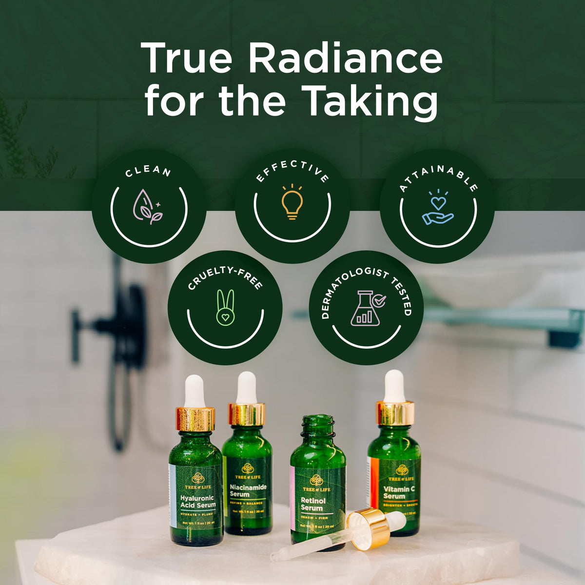 Tree of Life Face Serum Skin Care, Facial Serum for Women and Men, Set of 4