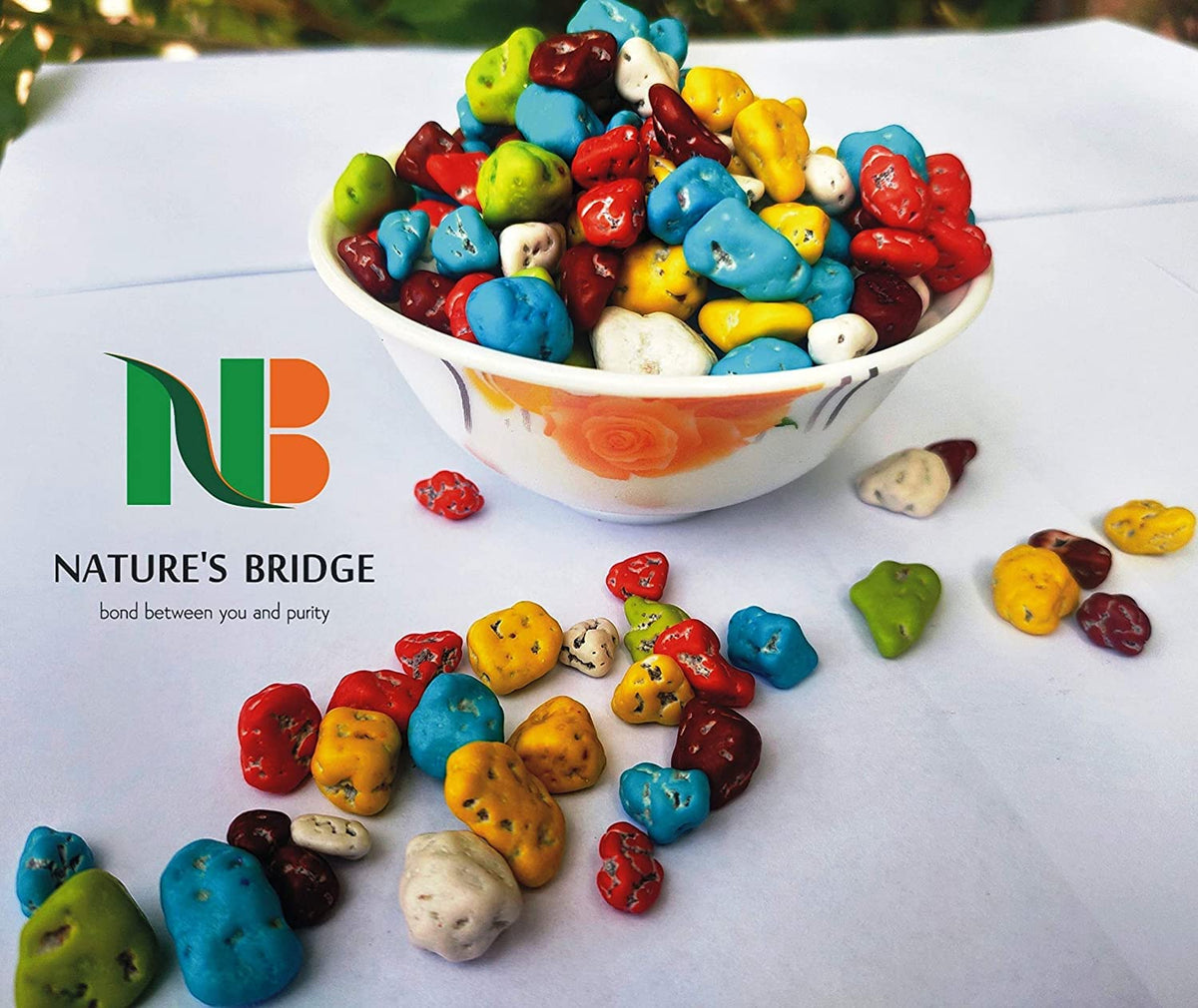 Nature's Bridge Stone Chocolate Munchies Jar Pack (275 Gm) / Rock Shaped Chocolate Gem s / Stone Candy - 275 Gm_Packing May Vary