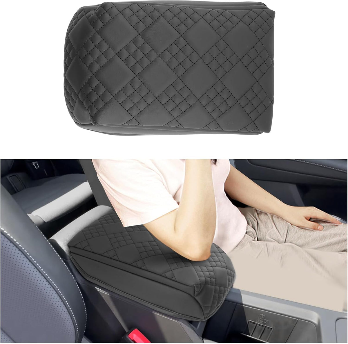 SXCY for 2025 VW Tiguan Armrest Cover Pad for 2025 Volkswagen Tiguan Accessories 2025 Tiguan Center Console Cover 2025 Tiguan Middle Console Cover Add Soft Cotton Cushion (Added-Pad)