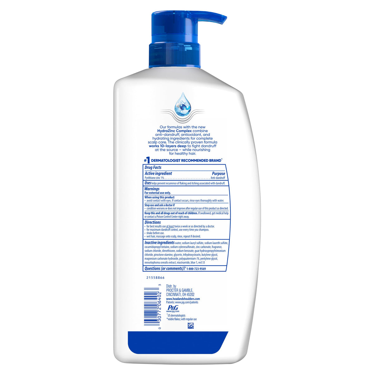 Head & Shoulders Classic Clean Anti-Dandruff Shampoo, 72-Hour Dandruff Protection, 1% Pyrithione Zinc, 28.2 fl oz