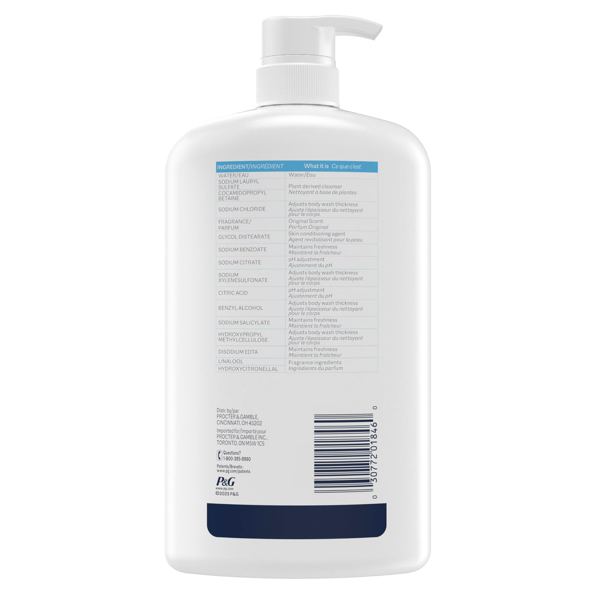Ivory Body Wash, Designed for the Whole Family, Gentle Formula, Free of Dyes Heavy Perfumes Parabens Phthalates & Silicones, for Sensitive Skin, Designed for Skin's pH, Original Scent, 35 oz