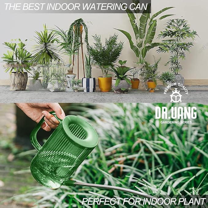Small Watering Can Indoor Plants with Long Spout (1L, Green)