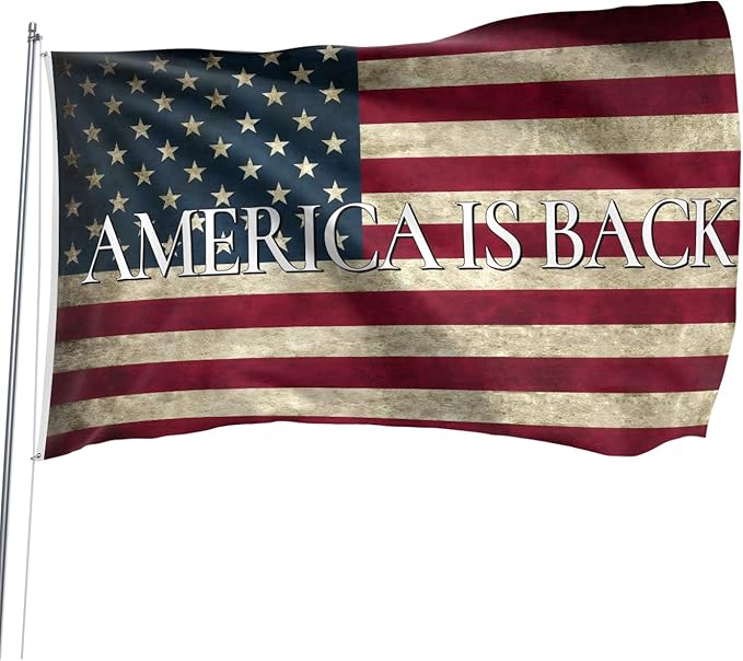 Amarica is Back Flag 3x5 Ft Double Sided Faith Over Fear Banner, Christian American Flags for Outside Christian Banners with Brass Grommets Outdoor House Decorations Flag