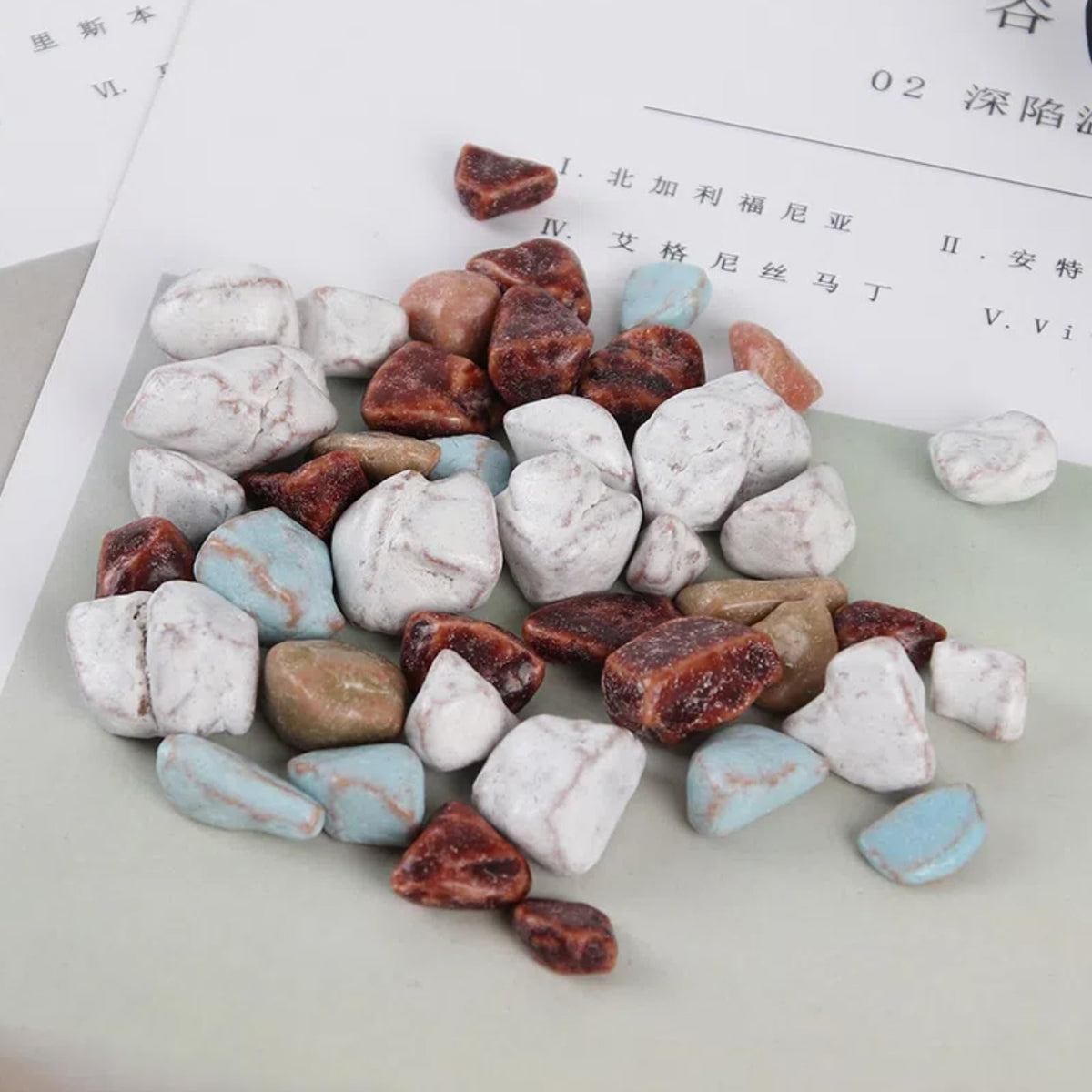 Crispy Stone-Shaped Chocolate Flavor Candy - Edible Cocoa Rocks(5 bags)