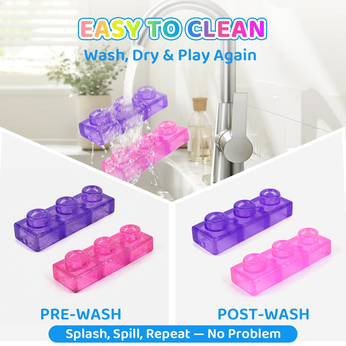 Hugrow 40 PCS Sensory Soft Building Blocks for Toddlers – Montessori Squishy Stacking Toy Set, Squeezable & Stretchable Early Learning Construction Playset, Creative Puzzle Blocks for Kids