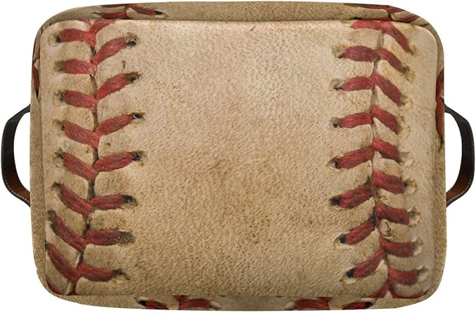 Baseball Rectangular Storage Basket Organizer Bin Shelf Baskets For Home Office Dorm