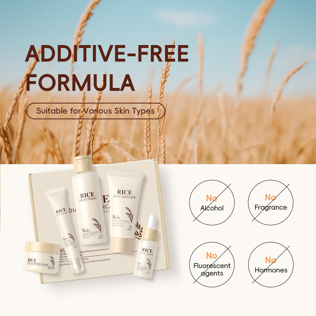 LAIKOU Skin Care Set, Korean Skin Care - Korean Beauty for Women - 5pcs