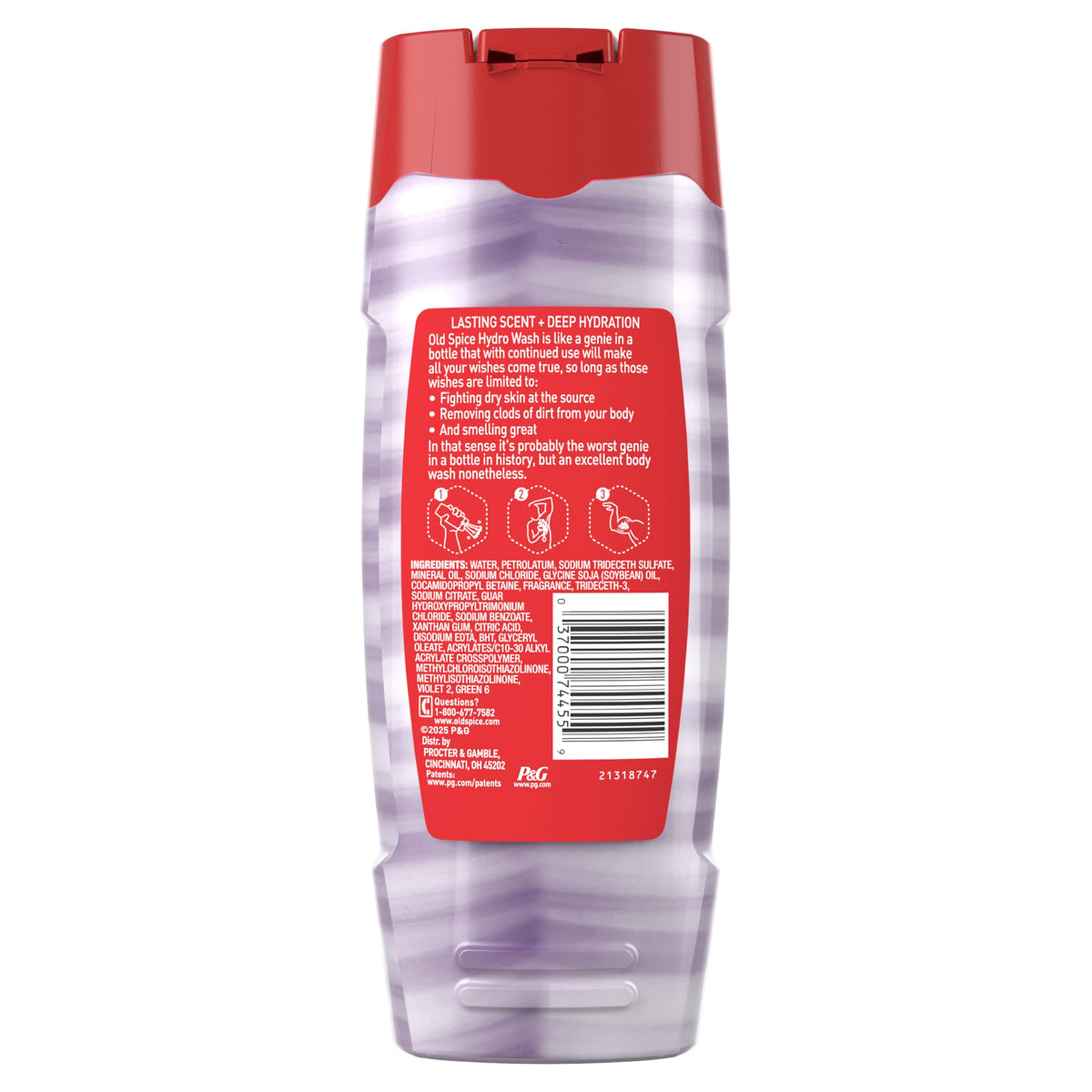 Old Spice Moisturizing Body Wash for Men, Hydro Wash, 2-in-1 Long Lasting Scent & Deep Hydration, 24/7 Shower Fresh, Smoother Swagger Scent, 16 oz (Pack of 4)